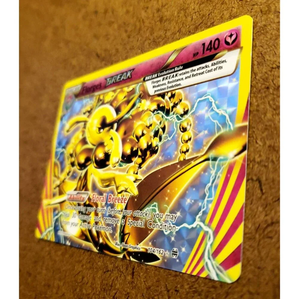 TCG POKEMON BREAK FLORGES Holo XY BREAKthrough BKT Reverse Holo RARE 104/162 MT!